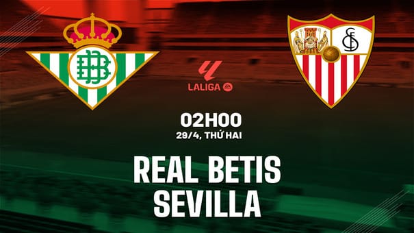 Nhận định bóng đá Real Betis vs Sevilla 2h00 ngày 29/4 (La Liga 2023/24). Hãy đến W88 soi kèo bóng đá để biết thêm thông tin.