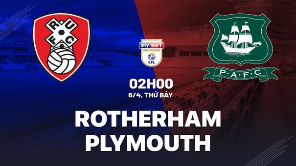 Nhận định bóng đá Rotherham vs Plymouth 2h00 ngày 6/4 (Hạng nhất Anh 2023/24). Hãy đến W88 soi kèo bóng đá để biết thêm thông tin nhé .